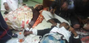 المصابون داخل مستشفى بئر العبد