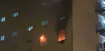 صورة للحريق في المستشفى