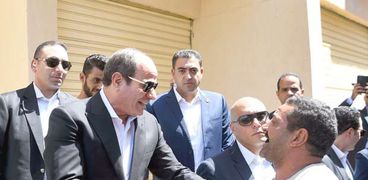 الرئيس عبدالفتاح السيسي خلال زيارته إلى بني سويف