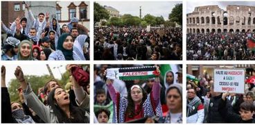 مظاهرات في عواصم العالم لدعم القضية الفلسطينية