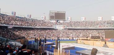 الآلاف يشاركون في مؤتمر تحيا مصر وفلسطين باستاد القاهرة الدولي