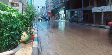 جانب من سقوط الأمطار في محافظة الإسماعيلية