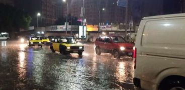 غرق شوارع الإسكندرية بسبب الامطار الغزيرة