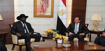 الرئيس عبد الفتاح السيسى ونظيره الجنوب سودانى