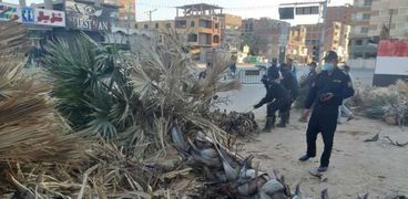 سقوط أشجار وأعمدة كهرباء بمدينة الخارجة في الوادي الجديد
