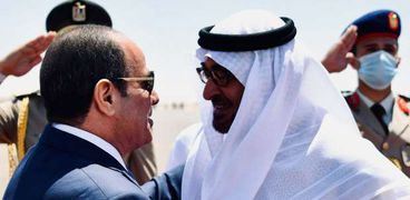 الرئيس عبدالفتاح السيسي والشيخ محمد بن زايد آل نهيان رئيس دولة الإمارات العربية المتحدة الشقيقة
