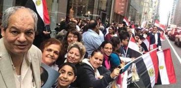 مظاهرات مصرية لاستقبال الرئيس السيسي في نيويورك العام الماضي