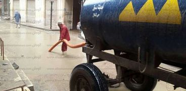 شفط مياه الامطار من شوارع دسوق