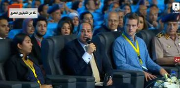 الرئيس السيسي خلال حديثه في منتدى شباب العالم 2018