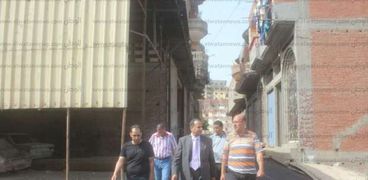 متابعة اعمال الترميم بشوارع مدينة دسوق
