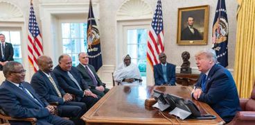 «ترامب» خلال اجتماع سابق بوزراء الخارجية والرى لـ«مصر والسودان وإثيوبيا»