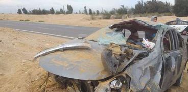 حادث سيارة بالطريق الصحراوي - أرشيفية
