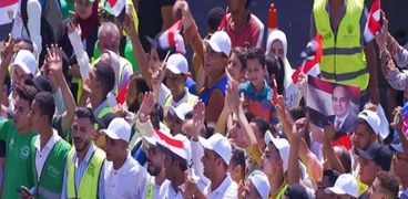 جانب من احتفالات أهالي بنى سويف بزيارة الرئيس السيسي