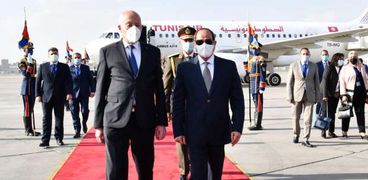 الرئيس عبدالفتاح السيسي خلال استقباله الرئيس التونسي