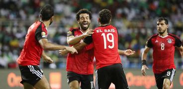 فرحة لاعبي منتخب مصر