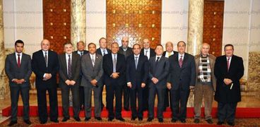رؤساء الأحزاب مع الرئيس السيسى