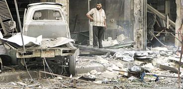 آثار المعارك فى حلب «أ.ف.ب»