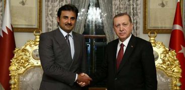 الرئيس التركي رجب طيب أردوغان وأمير قطر تميم بن حمد
