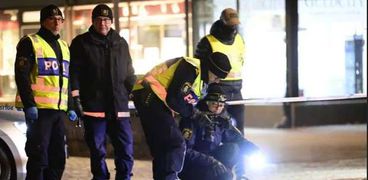 الشرطة السويدية في موقع الهجوم الإرهابي