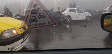 حادث تصادم 30 سيارة بالجزائر