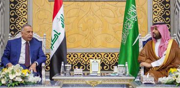 لقاء ولي العهد السعودي مع رئيس الوزرراء العراقي