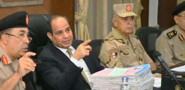 الرئيس السيسي خلال حضور كشف الهيئة لطلاب الحربية والمعاهد العسكرية