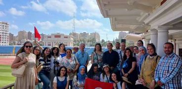 طلاب تونس فى زيارة لاستاد الاسكندريه