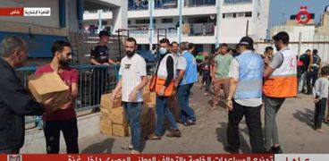 توزيع المساعدات الخاصة بالتحالف الوطني داخل غزة