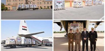 جانب من المساعدات المصرية لليبيا