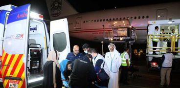 وصول الدفعة الـ18 من الجرحى والمرضى الفلسطينيين إلى أبو ظبي للعلاج