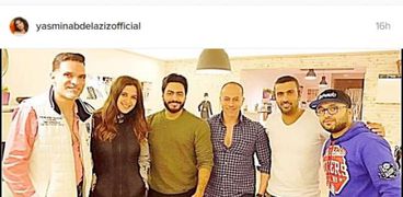 تامر حسني وياسمين عبد العزيز مع المخرج محمد سامي والمنتج تامر مرسي