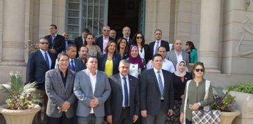 قيادات جامعة عين شمس قبيل افتتاح المعرض