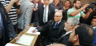 بهاء أبو شقة  بقاعة المحكمة للدفاع عن  ريهام سعيد