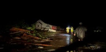 آثار الدمار في أحد المنازل جراء الإعصار في ولاية أوكلاهوما