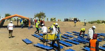 تجربة طوارئ في مطار أسوان للتعامل مع سقوط طائرة ركاب ببحيرة ناصر