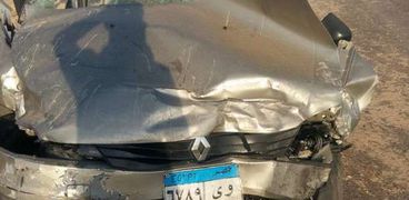 إحدى السيارات بعد حادث سير على طريق «وادى النطرون - العلمين»