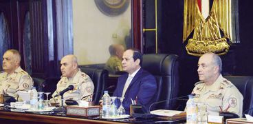 الرئيس عبدالفتاح السيسى خلال رئاسته اجتماع المجلس الأعلى للقوات المسلحة