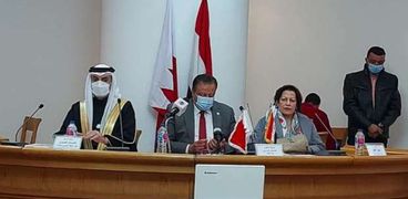 سفير البحرين بالقاهرة هشام الجودر أثناء مشاركته فى الاحتفالية