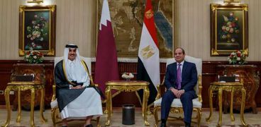 الرئيس عبدالفتاح السيسي يستقبل أمير قطر