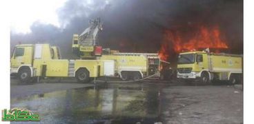 حريق في سوق الأمير "متعب" في جدة