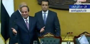 الرئيس عبدالفتاح السيسي خلال إلقائه بيانه أمام مجلس النواب