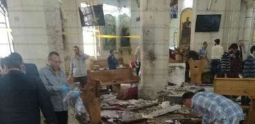 آثار التفجير الإرهابي في الكنيسة