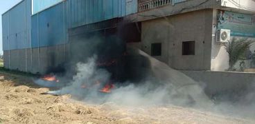 حريق يلتهم مخزن لب في كفر الشيخ