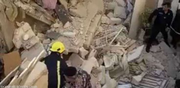 انهيار مبنى سكني في الأردن