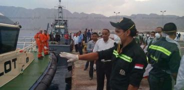 ميناء نويبع يشهد لأول مرة مناورة مصرية اردنية لانقاذ ركاب عبارة غارقة