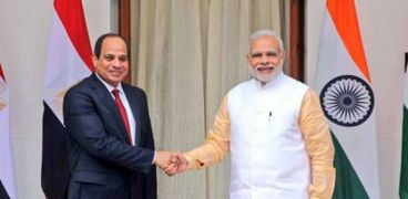 الرئيس عبد الفتاح السيسي و رئيس الوزراء الهندي