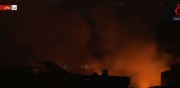 تصاعد ألسنة النيران والدخان بقطاع غزة