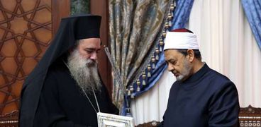 شيخ الازهر يلتقى رئيس أساقفة  الروم الارثوذكس