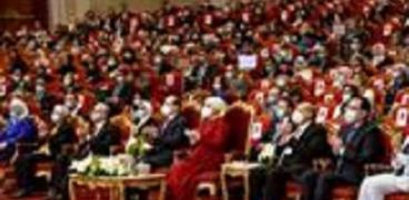 الرئيس عبدالفتاح السيسى خلال احتفالية تكريم «المرأة المصرية والأم المثالية»