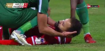 اللاعب أحمد رفعت أثناء تعرضه للأزمة القلبية